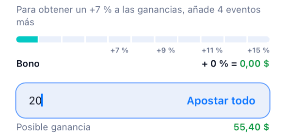 Realizar la apuesta Realizar la apuesta